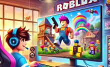 Anak-anak bermain game Roblox di komputer
